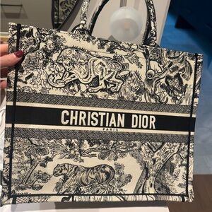 Christian Dior Black and White Tote Bag